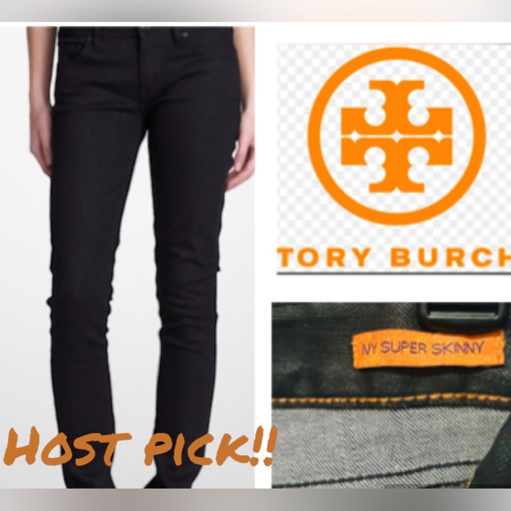 TORY BURCH⚡️Host pick NWOT black shine skinny jeans size 28❗️classy & casual